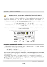 Preview for 27 page of Lavorwash SW 2600 BT Instructions And Operating Manual