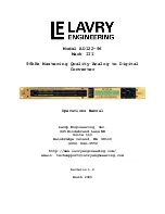 Предварительный просмотр 1 страницы Lavry AD122-96 Mark III Operation Manual