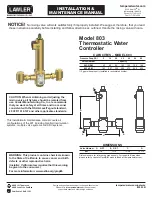 Preview for 1 page of Lawler 803 Installation & Maintenance Manual