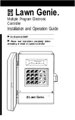 Предварительный просмотр 1 страницы Lawn Genie L80306P Installation And Operation Manual