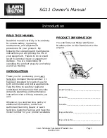 Предварительный просмотр 3 страницы Lawn Solutions SG1109SU Series Owner'S Manual