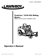 Preview for 1 page of LAWNBOY Precision Z340 HLX Operator'S Manual