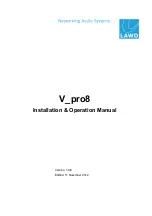 Предварительный просмотр 1 страницы LAWO V_pro8 Installation & Operation Manual