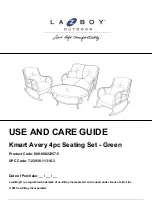 LAZBOY Avery 4pc Seating Set Use And Care Manual предпросмотр