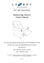 LAZBOY Breckenridge Recliner Owner'S Manual предпросмотр