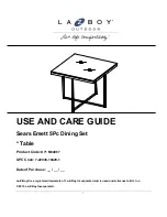 Preview for 8 page of LAZBOY D71 M34967 Use And Care Manual