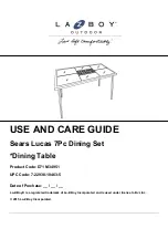 Preview for 10 page of LAZBOY Sears Bethany 7PC Dining Set Use And Care Manual