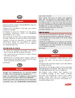 Предварительный просмотр 3 страницы LAZER Mambo Evo User Manual