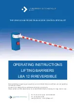 LBA GROUP LBA 12 IRREVERSIBLE Operating Instructions Manual предпросмотр