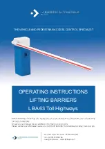 LBA GROUP LBA 63 Toll Highways Operating Instructions Manual preview