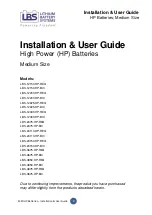 Preview for 1 page of LBS LBS-12150-HP-REG Installation & User Manual