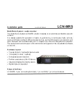 Preview for 1 page of LCN LCN-MRS Installation Manual