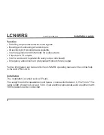 Preview for 2 page of LCN LCN-MRS Installation Manual