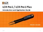 Предварительный просмотр 1 страницы LCR Pro1 Introduction And Application Manual