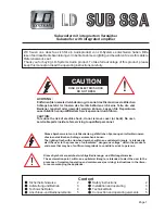 Предварительный просмотр 1 страницы LD SUB 88 A Manual