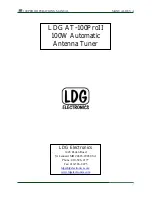 LDG AT-100ProII Operation Manual preview