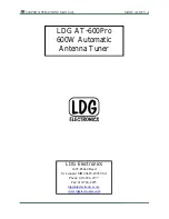 LDG AT-600Pro Operation Manual preview