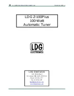 LDG Z-100Plus Operation Manual preview