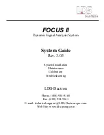 Предварительный просмотр 1 страницы LDS Dactron FOCUS II System Manual