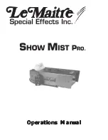 Preview for 1 page of Le Maitre Show Mist Pro Operation Manual