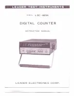 Leader Electronics Corp. LDC-823A Instruction Manual preview