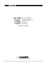 Предварительный просмотр 1 страницы Leader LV 5770SER03A Instruction Manual