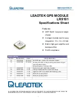 Предварительный просмотр 1 страницы Leadtek LR9101 Specification Sheet