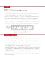 Предварительный просмотр 2 страницы Lean Cars CH9959 Installation And Operation Manual