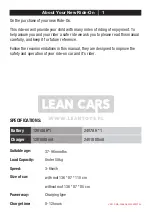 Preview for 2 page of Lean Cars UTV Owner'S Manual With Assembly Instructions