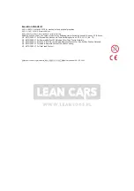 Предварительный просмотр 13 страницы Lean Cars YSA021A Manual Instruction