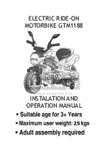 Предварительный просмотр 1 страницы leantoys GTM1188 Instalation And Operating Manual