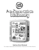 LeapFrog A to Z Learn With Me Dictionary Instruction Manual preview