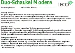 Предварительный просмотр 2 страницы leco Duo-Schaukel Modena Instructions Manual