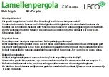 Preview for 2 page of leco Lamellenpergola Manual