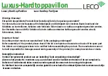 Preview for 2 page of leco Luxury Hardtop Pavilion Instructions Manual