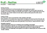 Предварительный просмотр 2 страницы leco Profi Pavillion Manual