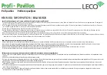 Предварительный просмотр 20 страницы leco Profi - Pavillon Manual