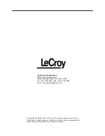 Предварительный просмотр 2 страницы LeCroy 3377 Operator'S Manual