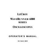 Предварительный просмотр 1 страницы LeCroy 6000 SERIES Operator'S Manual