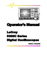 Preview for 1 page of LeCroy 9300C Series Operator'S Manual