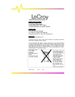 Preview for 2 page of LeCroy 9300C Series Operator'S Manual