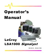 Предварительный просмотр 2 страницы LeCroy LSA1000 Operator'S Manual