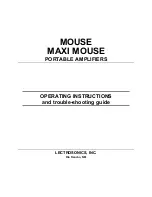 Предварительный просмотр 1 страницы Lectrosonics MAXI MOUSE Operating Instructions Manual