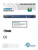 Lectrosonics SPNDNT Installation And Startup Manual предпросмотр