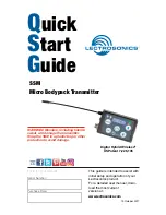Lectrosonics SSM Quick Start Manual preview