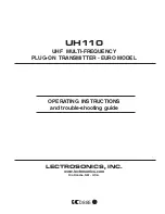 Lectrosonics UH110 Operating Instructions And Troubleshooting Manual предпросмотр