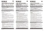 LED Group ROBUS ROBIN RFS10165GZ-01 Quick Start Manual предпросмотр