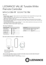 Ledvance MS-CV-DIM-RF 12/24V TW RM Installation Manual предпросмотр