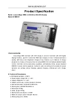 Preview for 1 page of Ledwood DMX301 Product Specification