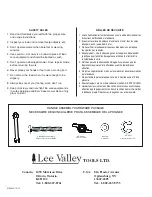 Preview for 8 page of Lee Valley Tools 1815-18 LV Owner'S Manual